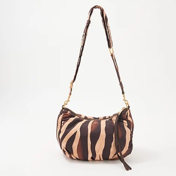 VINCE CAMUTO Washable Nylon Crossbody Harlo In Brown Zebra - Picture 3 of 12